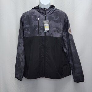 NEW Callaway Packable Wind Jacket Mens Medium M LOGO Performance Golf Black JJ16